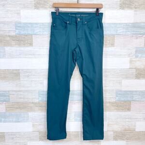 PrAna Brion Hiking Pants Green Slim Fit Nylon Stretch Active DWR Mens 28x28